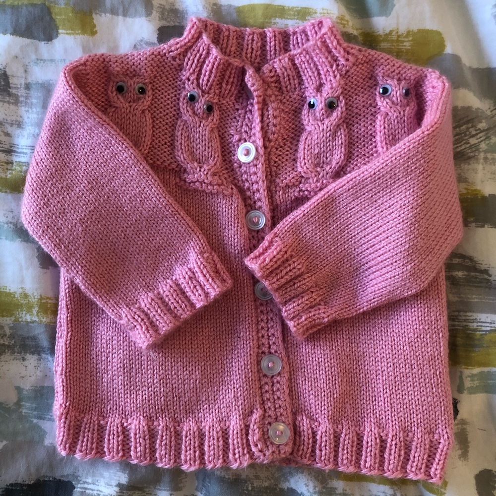 Beautiful, handmade owl toddler sweater 💗🦉